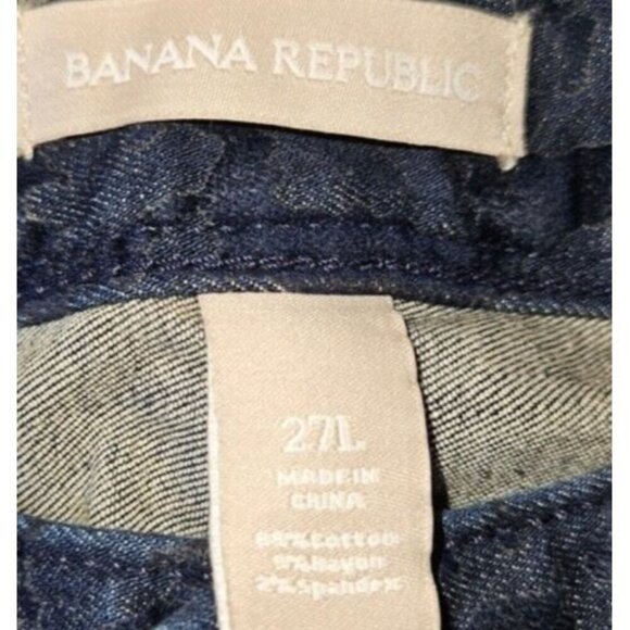 Banana Republic Velvet Skinny Jeans 27L Navy Floral Pants Soft Stretch - Picture 16 of 16